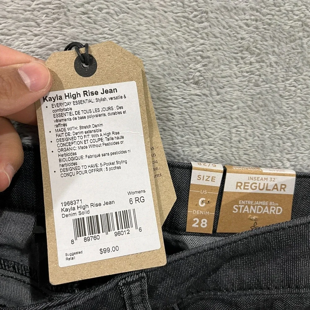 prAna Kayla High Rise Jeans Denim Solid Women's 6 28 Stretch 32